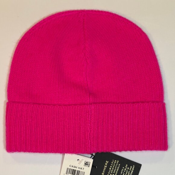 NWT Charter Club 100% Cashmere Cuffed Beanie - Pink Flame OS - Picture 2 of 5